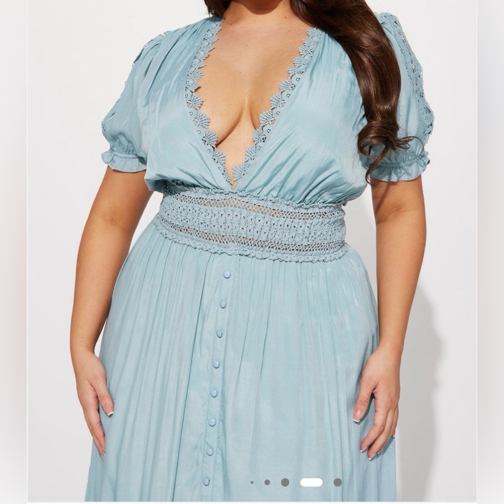 Fashion Nova Light Blue Maxi Dress